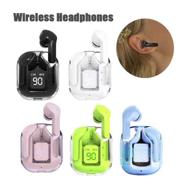 07e9f7f4-88bc-4a89-bfec-f0233aaaba1a.jpg New Mini Transparent Wireless Bluetooth Headset Digital Display ENC Noise Reduction True Wireless Sports Music
