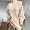 Women's Turtleneck Sweater Dress – Long Sleeve Winter Knit