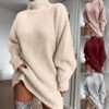 Women's Turtleneck Sweater Dress – Long Sleeve Winter Knit