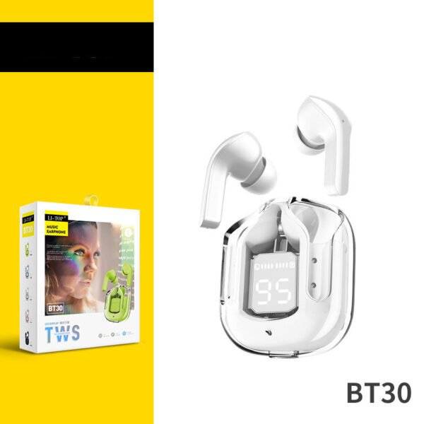 d5676c4e-34e9-4858-b51d-8e558f4440cb.jpg New Mini Transparent Wireless Bluetooth Headset Digital Display ENC Noise Reduction True Wireless Sports Music